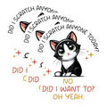(3 Pack) Funny Cat Decals - Sarcastic Kitten - Laptop Decal - 3 Inches On Longest Side - Easy Peel & Apply - Made in USA - 3MCS6100