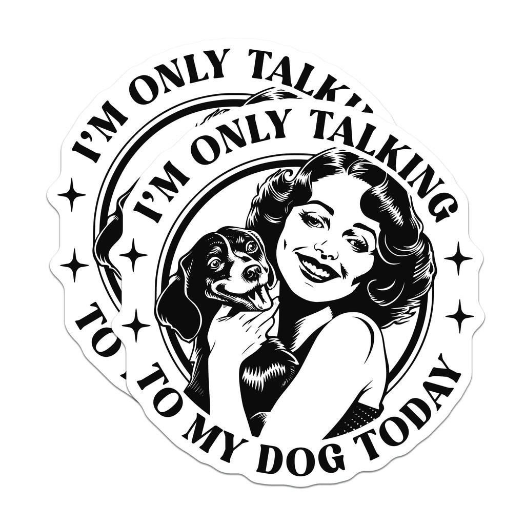(2 Pack) Dog Mom Magnets - Funny Pet Lover Quote - Retro Style Fridge Magnets - Introvert Dog Owner Humor - 5 Inches On Longest Side - Thick Durable Magnet - Made in USA - MAG36921