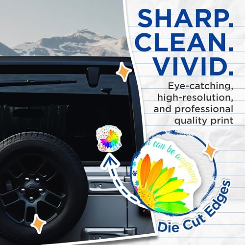 (2 Pack) Be Kind Stickers - Motivational Message Stickers - Colorful Inspirational Stickers - 5" On Longest Side - Sticks to Any Smooth Flat Surface - Made in USA - BMCS3511
