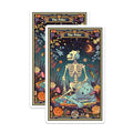 (2 Pack) The Polar Bear Skeleton Magnets - Animal Tarot Card Artwork - Unique Fridge Magnets - Skeleton Bear Kitchen - 5" On Longest Side - for Cars, Fridges, Toolboxes - Made in USA - MAG3665