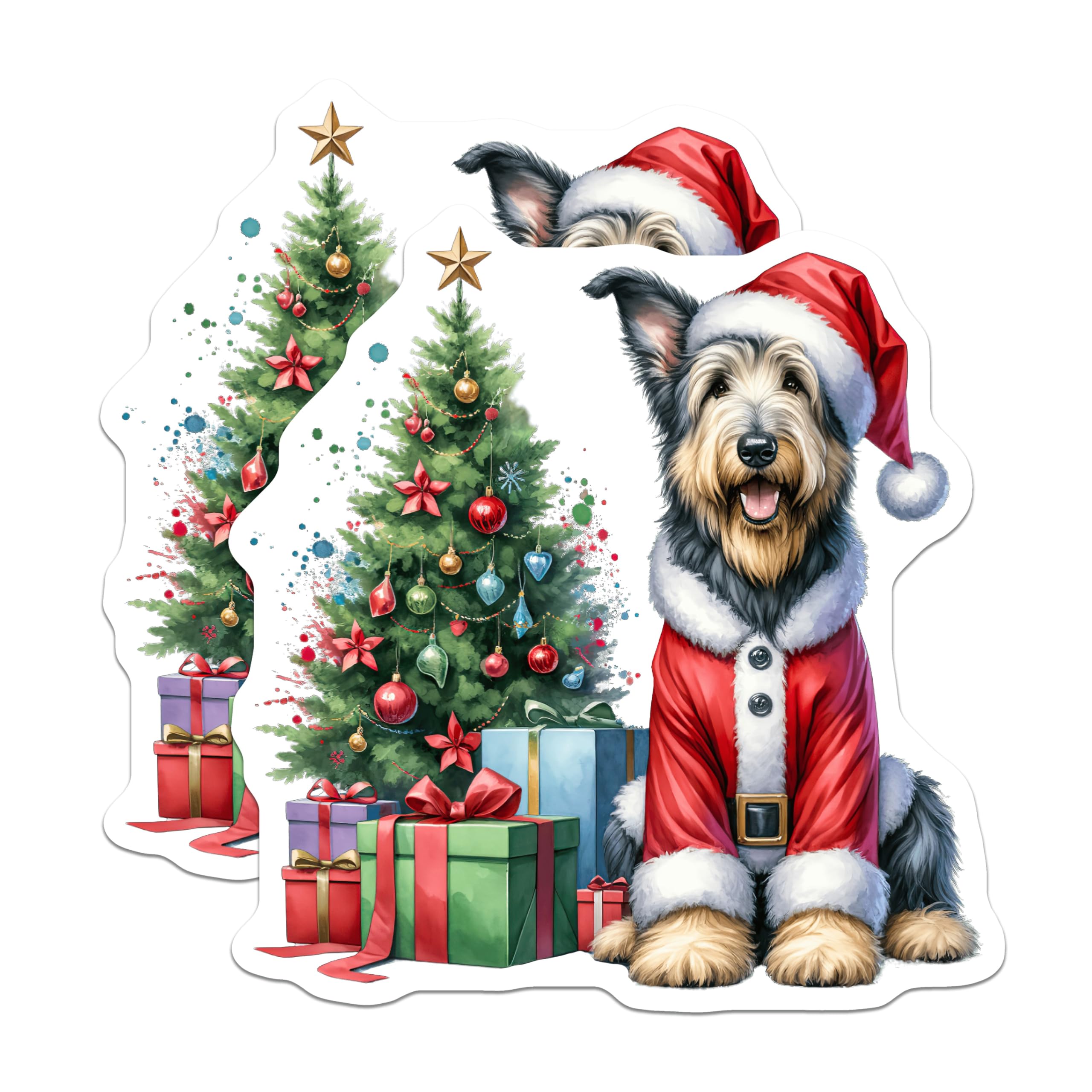 (2 Pack) Santa Dog Magnets - Cute Christmas Pet Decor - Holiday Kitchen Magnets - 5 Inches On Longest Side - Thick Durable Magnet - Made in USA - MAG27704
