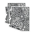 (2 Pack) Arizona State Magnets - Floral Pattern - Decorative AZ Magnets - 5" On Longest Side - Premium Magnet - for Cars, Refrigerators, Toolboxes, Lockers - Made in USA - MAG18010