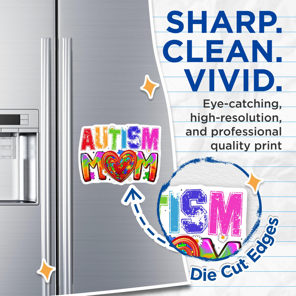 (2 Pack) Autism Mom Magnets - Autism Awareness - Special Needs Parent Support - Puzzle Piece Heart Refrigerator - 5 Inches On Longest Side - Thick Durable Magnet - Made in USA - MAG29132
