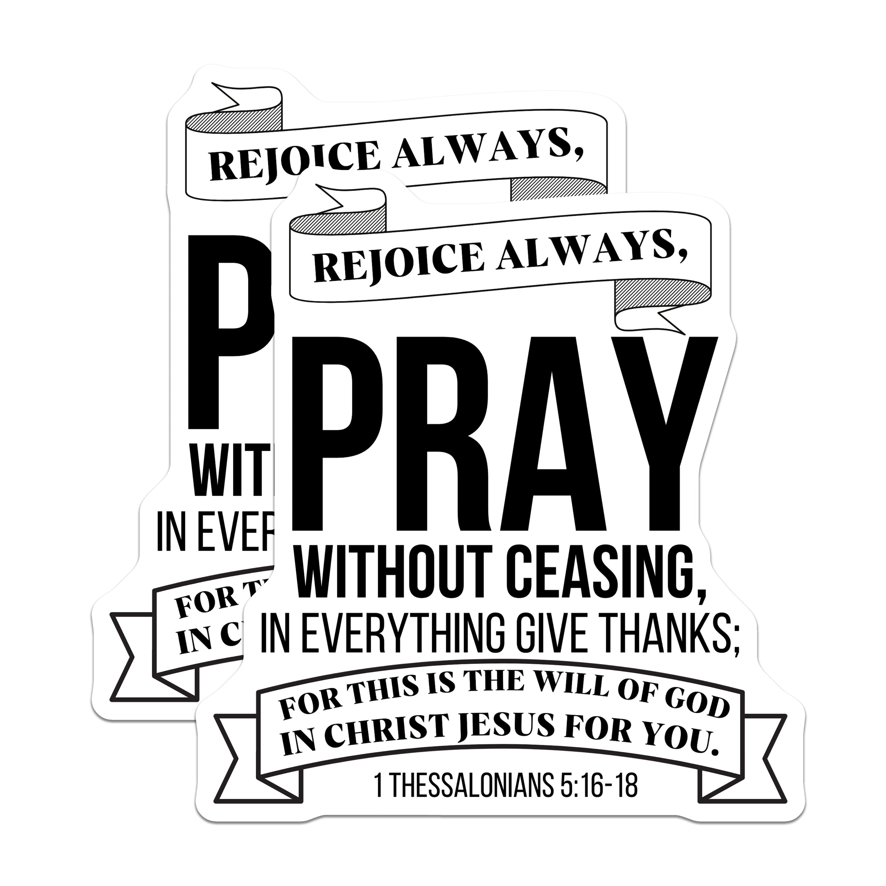 (2 Pack) Scripture Magnets - Rejoice Always Pray Without Ceasing - Christian Home Devotional Encouragement - 5 Inches On Longest Side - Thick Durable Magnet - Made in USA - MAG38032