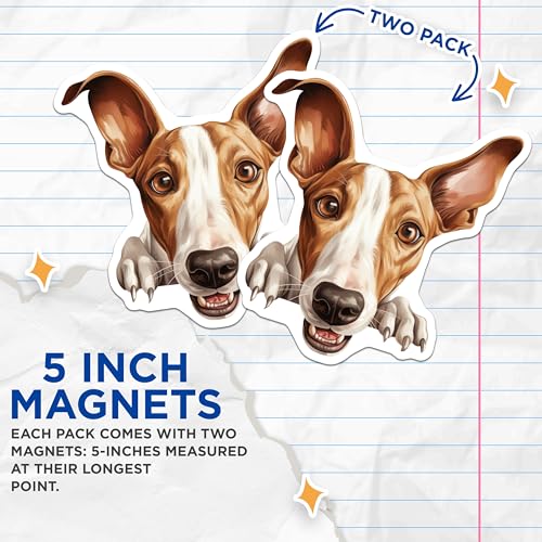 (2 Pack) Animal Lover Decor Magnet - 5" On Longest Side - Sticks to Smooth Flat Surfaces - Made in USA - MAG10196