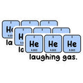 (3 Pack) Laughing Gas Decals - Science Pun - Funny Helium Element - 3 Inches On Longest Side - Easy Peel & Apply - Made in USA - 3MCS6788