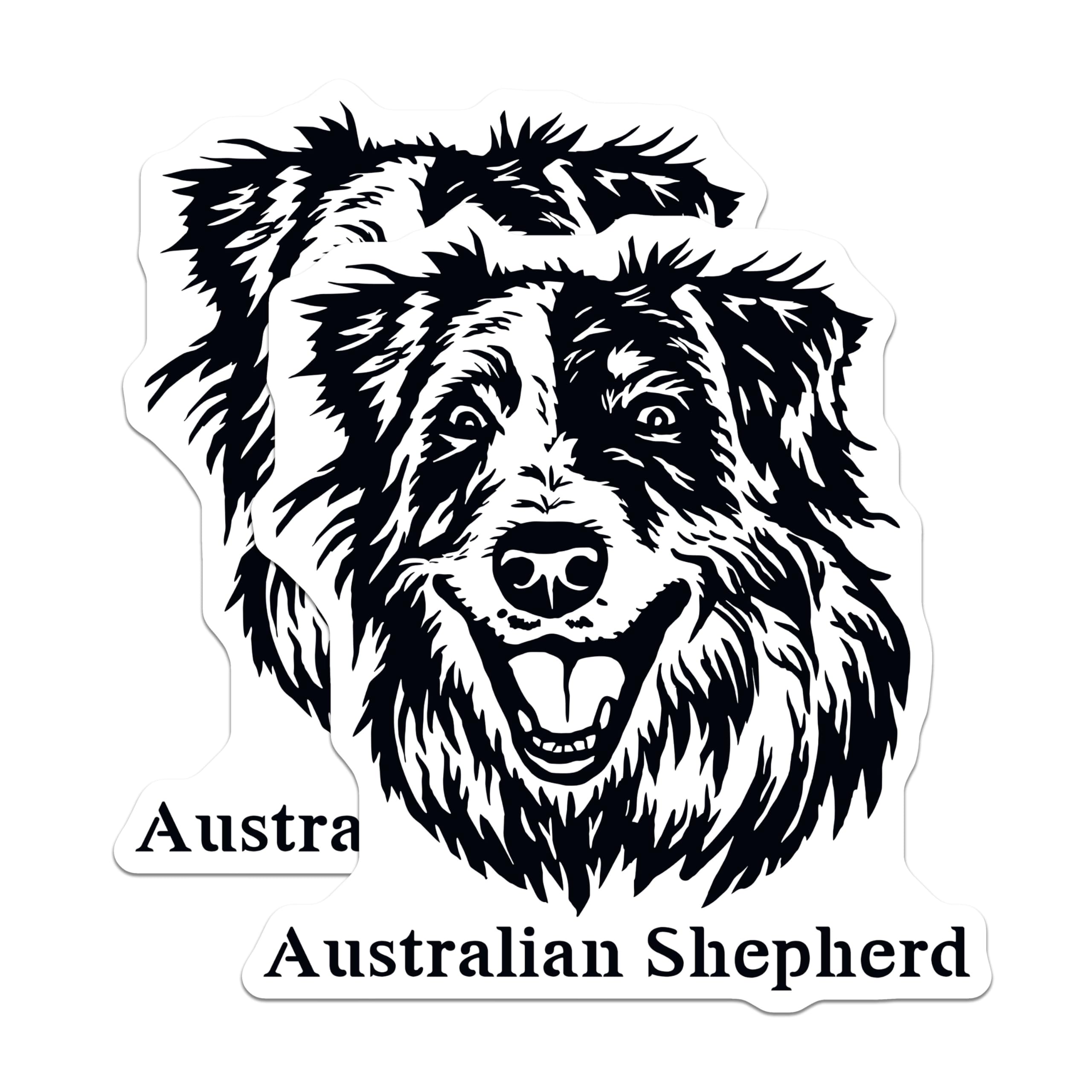 (2 Pack) Australian Shepherd Magnets - Dog Lover Fridge Magnets - Pet Animal Art - Cute Dog Magnets for Home Office - 5" On Longest Side - for Cars, Fridges, Toolboxes - Made in USA - MAG4009