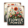 (2 Pack) Flower Power Stickers - Colorful Floral Stickers - Botanical Art Stickers - 5" On Longest Side - Sticks to Smooth Flat Surfaces - Made in USA - BMCS6396