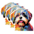 (3 Pack) Shih Tzu Dog Decals - Colorful Pet Stickers - Puppy Laptop Decal - 3 Inches On Longest Side - Easy Peel & Apply - Made in USA - 3MCS0826