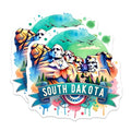 (2 Pack) South Dakota Magnets - Mount Rushmore Design - Travel Souvenir - National Parks - Artistic Landscapes - 5" On Longest Side - for Cars, Fridges, Toolboxes - Made in USA - MAG6830