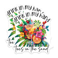 (2 Pack) Tropical Drink Magnets - Summer Vacation Theme - Beach Life Refrigerator Accent - Toes in Sand Quote Decor - 5 Inches On Longest Side - Thick Durable Magnet - Made in USA - MAG39731