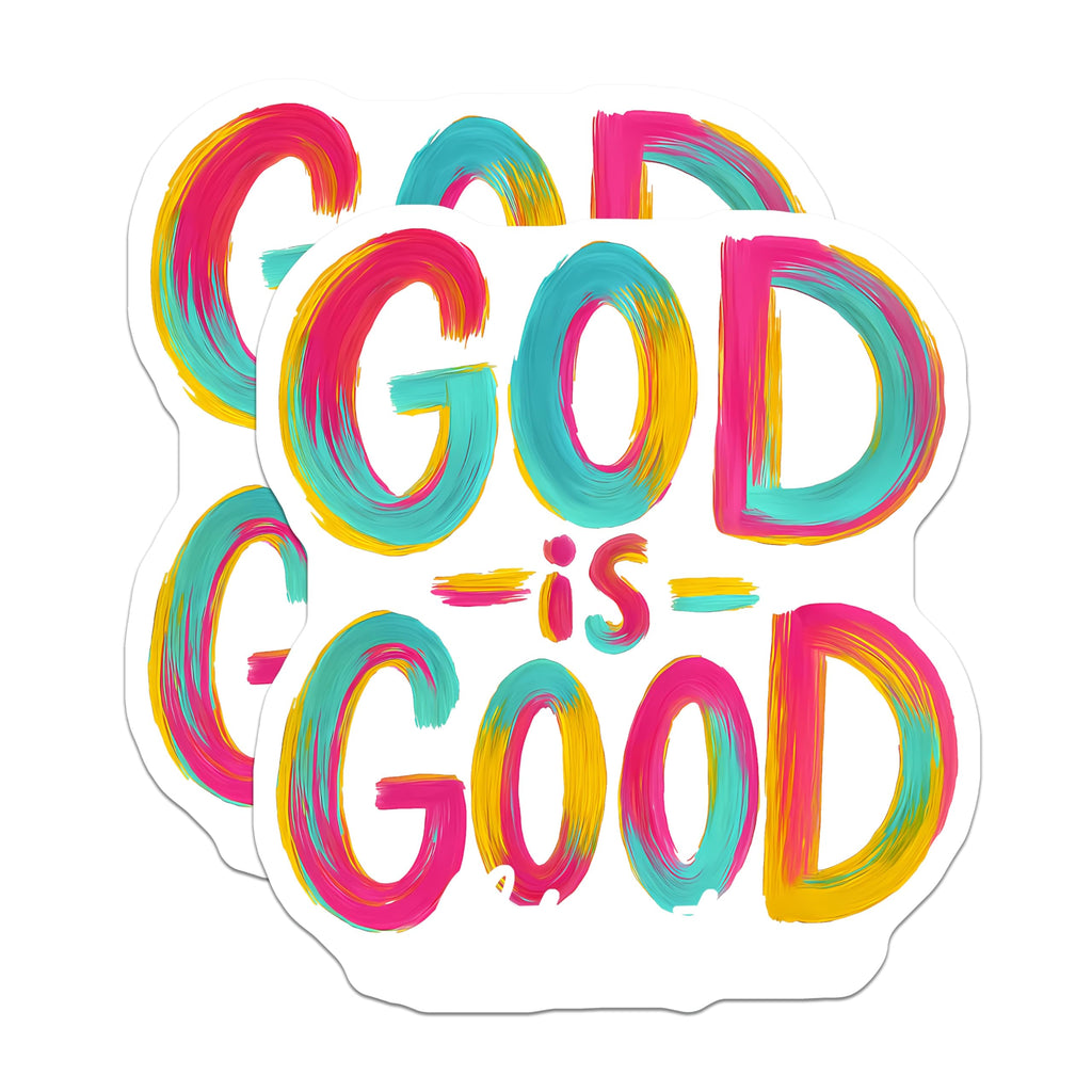 (2 Pack) God is Good Magnets - Christian Faith Decor - Inspirational Refrigerator Art - Religious Message Magnets - 5 Inches On Longest Side - Thick Durable Magnet - Made in USA - MAG28551