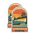 (2 Pack) Astoria Megler Bridge Magnets - Iconic Pacific Northwest Landmark - Columbia River Scenic View Souvenir - 5 Inches On Longest Side - Thick Durable Magnet - Made in USA - MAG19797