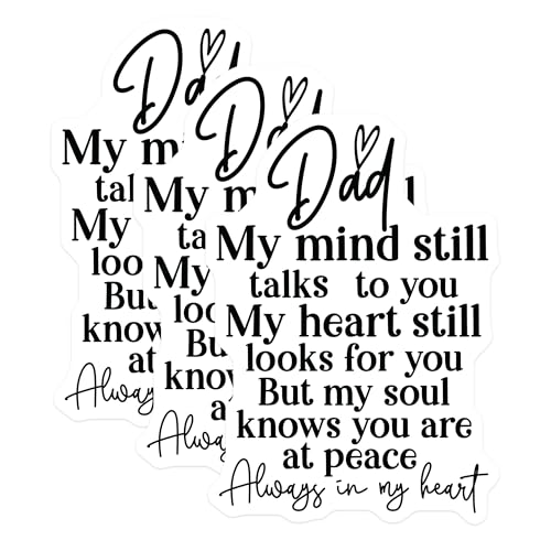 (3 Pack) Dad Remembrance Decals - Loss of Dad Stickers - Memorial Quote Decal - 3 Inches On Longest Side - Easy Peel & Apply - Made in USA - 3MCS1854