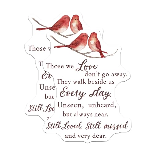 (2 Pack) Inspirational Quote Magnets Magnets - Cardinal Bird Design - Remembrance Message - 5" On Longest Side - Made in USA - Sticks to Refrigerators & Metal Surfaces - MAG8501