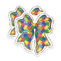 (2 Pack) Puzzle Bow Magnets Magnets - Autism Awareness - Special Needs Support - 5" On Longest Side - Made in USA - Sticks to Refrigerators & Metal Surfaces - MAG8640