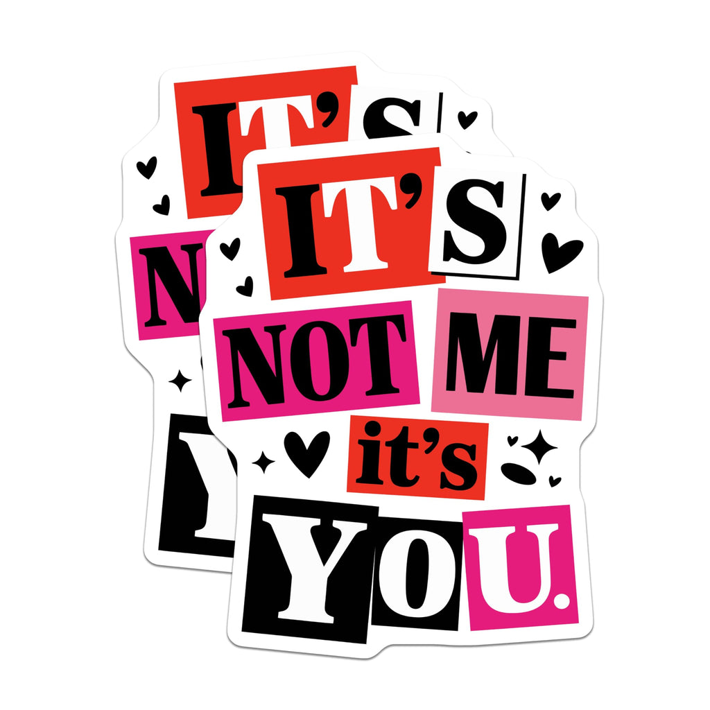 (2 Pack) Its Not Me Its You Magnets - Witty Sarcastic Quote - Humorous Breakup Statement - Bold Attitude Refrigerator Decor - 5 Inches On Longest Side - Thick Durable Magnet - Made in USA - MAG22699