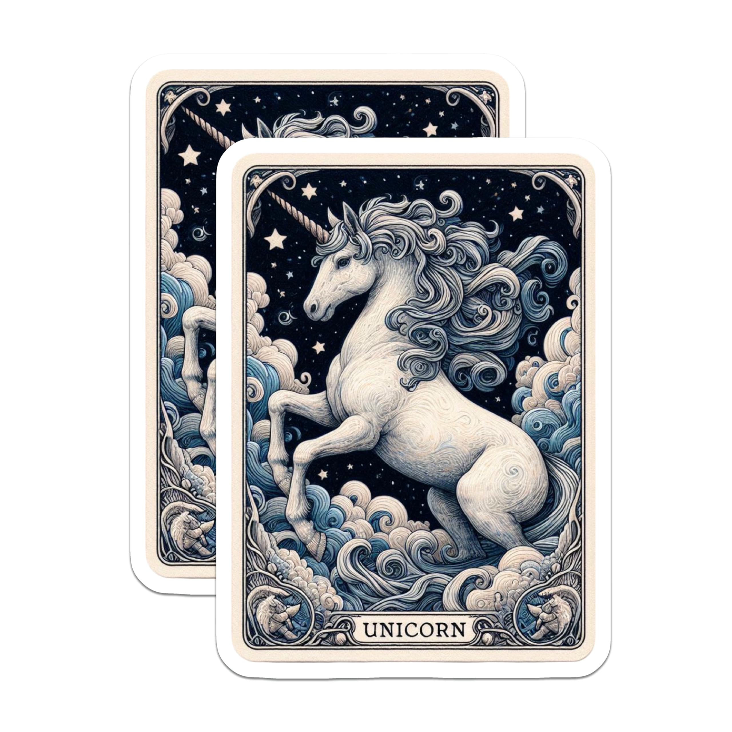 (2 Pack) Unicorn Magnets - Fantasy Art Decor - Mystical Creature Celestial Decor - 5 Inches On Longest Side - Thick Durable Magnet - Made in USA - MAG22283