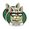 (2 Pack) Palestinian Cat Magnets - Palestine Flag Sunglasses Cat - Support Palestine Fridge Decor - 5 Inches On Longest Side - Thick Durable Magnet - Made in USA - MAG19480