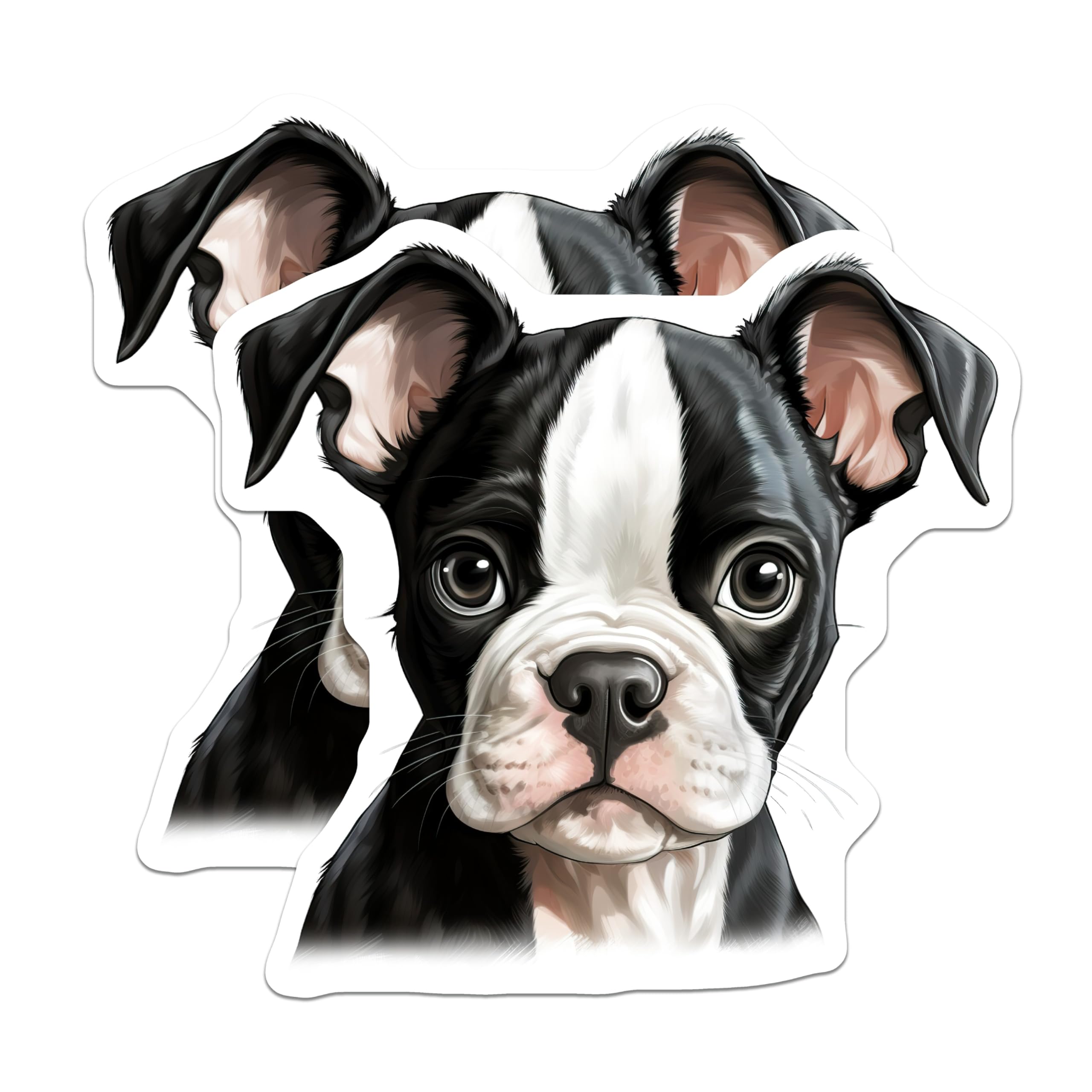 (2 Pack) Boston Terrier Magnets - Cute Puppy Dog - Fridge Decor - 5 Inches On Longest Side - Thick Durable Magnet - Made in USA - MAG30593