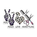 (2 Pack) Peace Love Hairstyling Magnets - Hairdresser Decor - Beauty Salon Accessories - 5" On Longest Side - for Cars, Fridges, Toolboxes - Made in USA - MAG7571