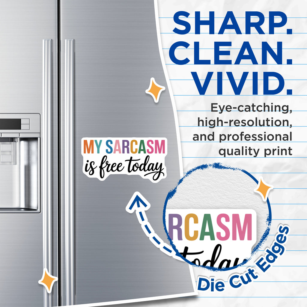 (2 Pack) My Sarcasm is Free Today Magnets - Funny Fridge Decor - Witty Humor Magnets - Sarcastic Quote Magnet - 5 Inches On Longest Side - Thick Durable Magnet - Made in USA - MAG39701