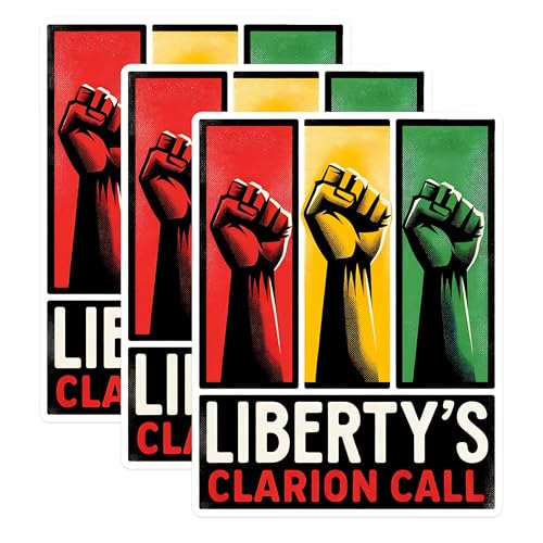 (3 Pack) Liberty's Call Decals - Colorful Fist Graphic - Laptop Decal - 3 Inches On Longest Side - Easy Peel & Apply - Made in USA - 3MCS1484
