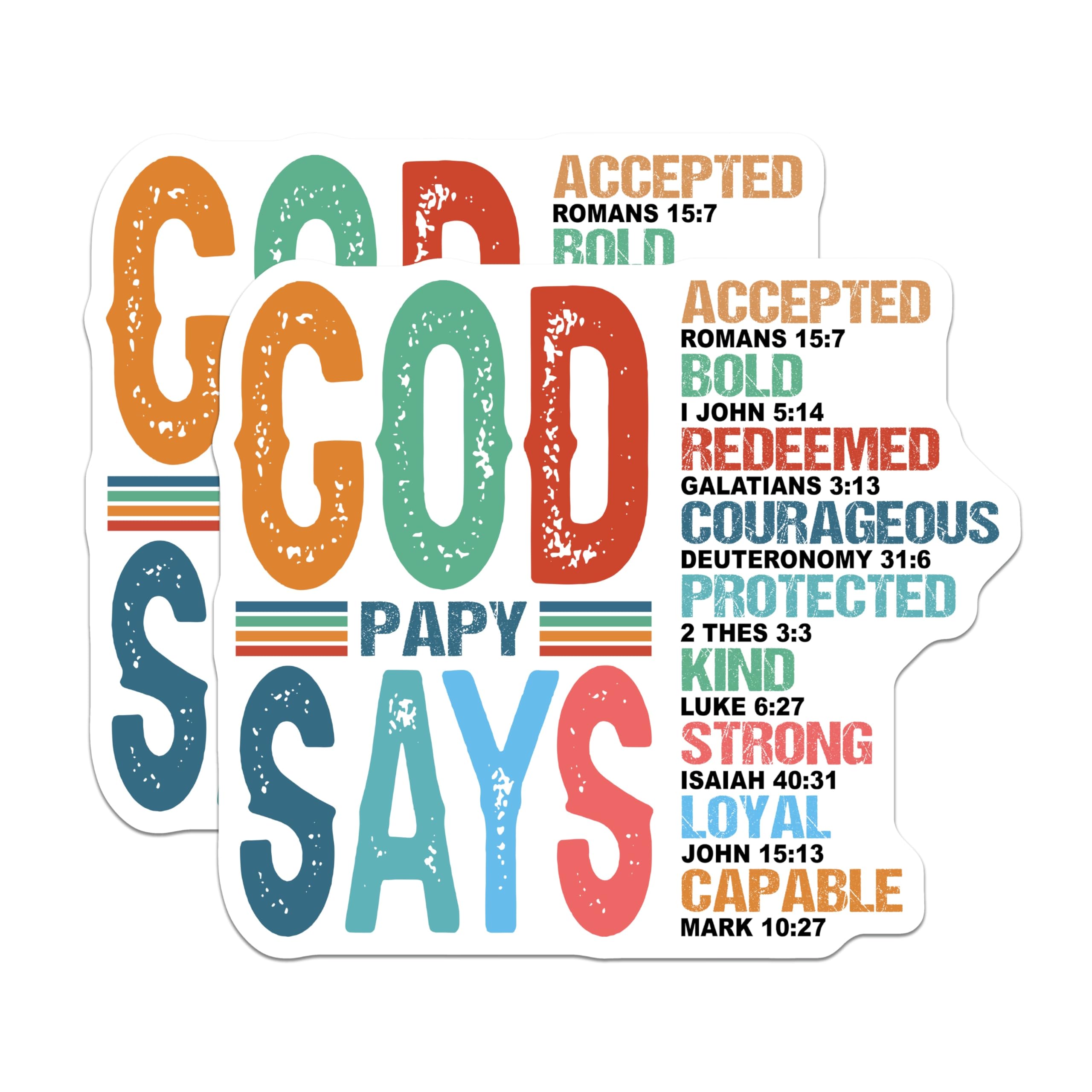 (2 Pack) God Says Affirmations Magnets - Christian Bible Verse Decor - Inspirational Scripture Design - 5 Inches On Longest Side - Thick Durable Magnet - Made in USA - MAG27938