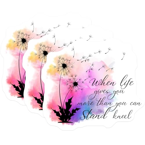(3 Pack) Dandelion Decals - Inspirational Quote - Laptop Decals - 3 Inches On Longest Side - Easy Peel & Apply - Made in USA - 3MCS7339
