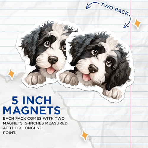 (2 Pack) Adorable Animal Magnet - Fun Fridge Accessories - 5" On Longest Side - Sticks to Smooth Flat Surfaces - Made in USA - MAG10256