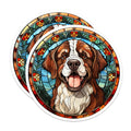 (2 Pack) Bernese Mountain Dog Magnets - Stained Glass Dog - Pet Owner Decor - 5 Inches On Longest Side - Thick Durable Magnet - Made in USA - MAG28052