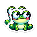 (2 Pack) Big Eyed Frog Magnets - Cute Kawaii Amphibian Refrigerator Decor - Funny Animal Locker Accent Art - 5 Inches On Longest Side - Thick Durable Magnet - Made in USA - MAG21139