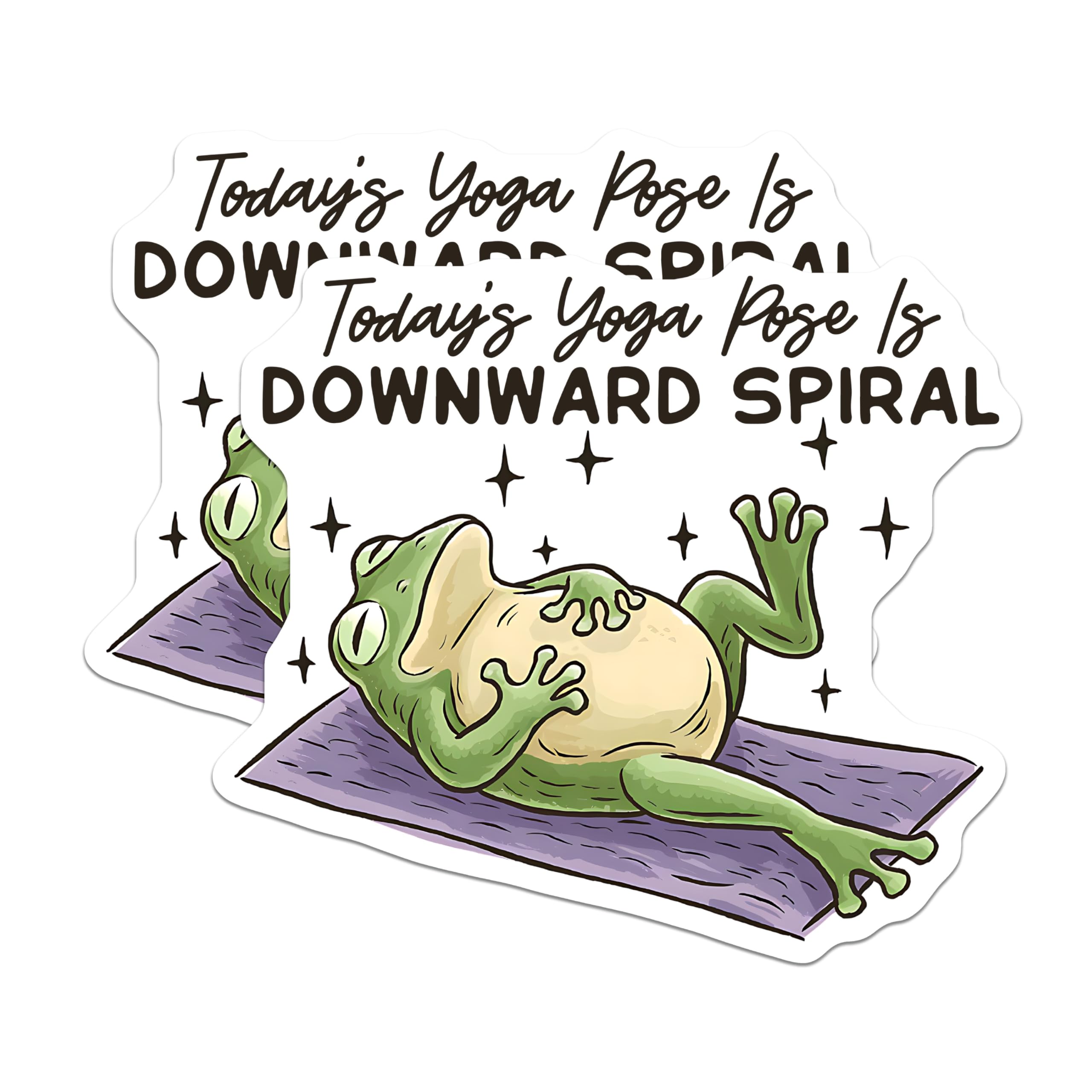 (2 Pack) Yoga Frog Magnets - Downward Spiral Pose - Funny Fridge Magnets - 5" On Longest Side - Premium Magnet - for Cars, Refrigerators, Toolboxes, Lockers - Made in USA - MAG15672