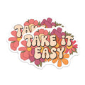 (2 Pack) Take it Easy Magnets - Floral Groovy Magnets - Positive Vibes Fridge Magnets - 5" On Longest Side - Premium Magnet - for Cars, Refrigerators, Toolboxes, Lockers - Made in USA - MAG18173