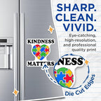 (2 Pack) Kindness Matters Magnets - Puzzle Heart Magnets - Colorful Puzzle Piece Magnets - 5" On Longest Side - for Cars, Fridges, Toolboxes - Made in USA - MAG5615