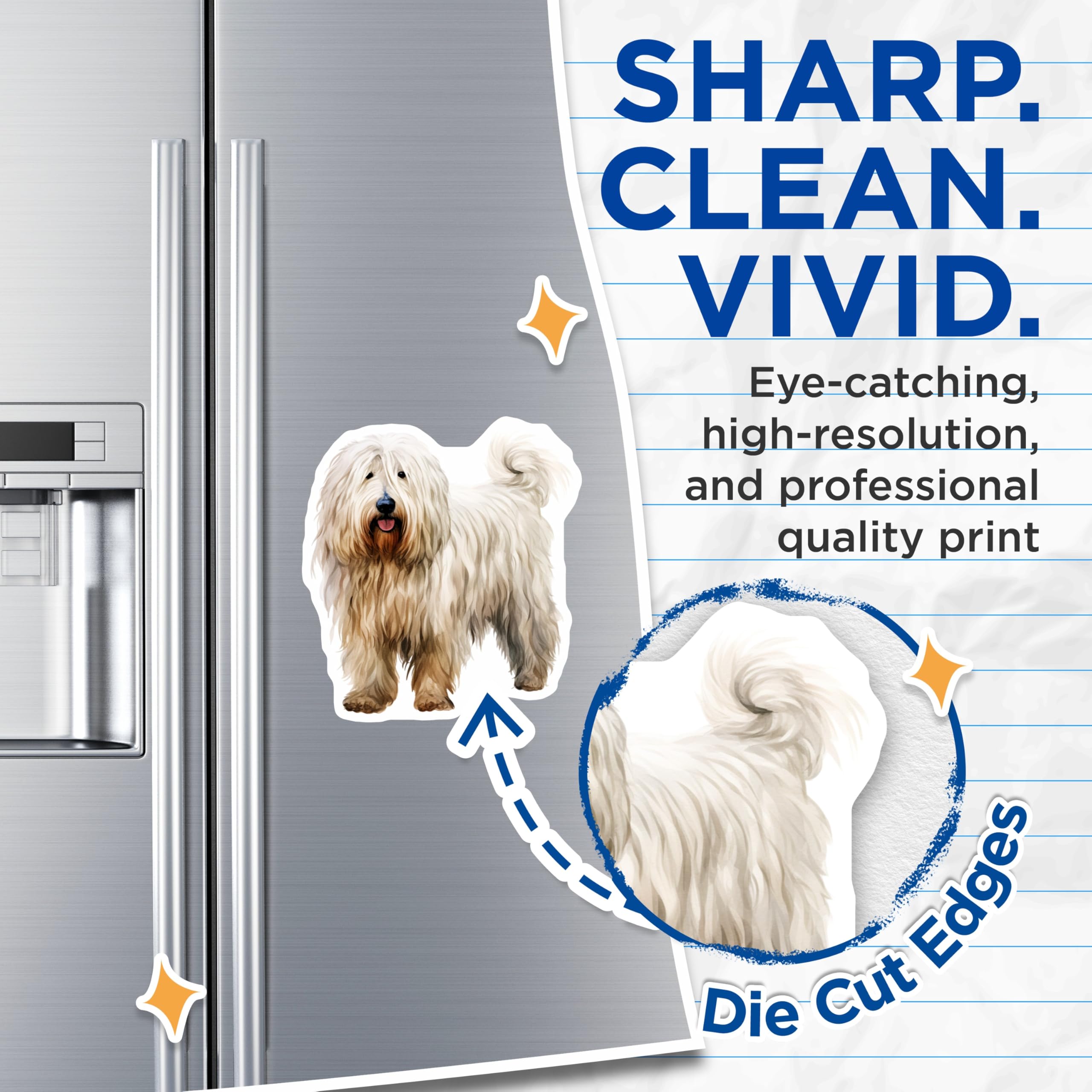 (2 Pack) Havanese Dog Magnets - Shaggy White Dog Decor - Pet Parent Kitchen Fridge Accessories - 5 Inches On Longest Side - Thick Durable Magnet - Made in USA - MAG30047