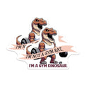 (2 Pack) Funny Dino Gym Stickers - Bodybuilding Dinosaur Sticker - Workout Motivation Decal - 5" On Longest Side - Sticks to Smooth Flat Surfaces - Made in USA - BMCS5959