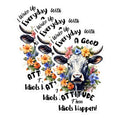 (3 Pack) Attitude Cow Decals - Floral Cow Decal - Funny Cow Laptop Decals - 3 Inches On Longest Side - Easy Peel & Apply - Made in USA - 3MCS1708