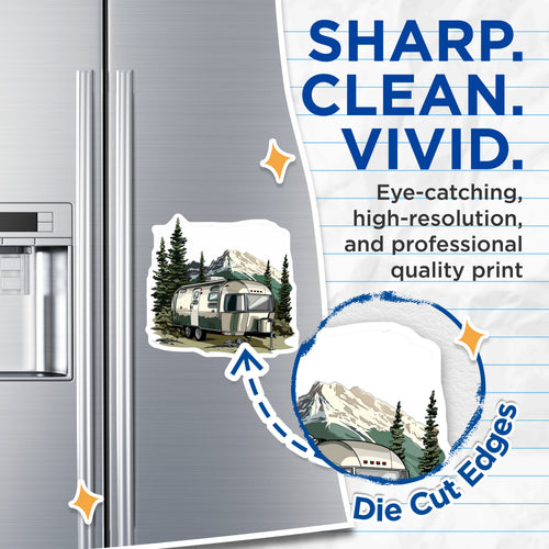 (2 Pack) Airstream Magnets - Retro RV Camper Decor - Mountain Forest Nature Travel Fridge - 5 Inches On Longest Side - Thick Durable Magnet - Made in USA - MAG37861