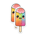 (2 Pack) Kawaii Popsicle Magnets - Cute Ice Pop Refrigerator Decor - Rainbow Summer Sweet Treat for Fridge or Locker - 5 Inches On Longest Side - Thick Durable Magnet - Made in USA - MAG36588