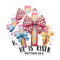 (2 Pack) He is Risen Magnets - Vibrant Easter Crosses Leopard Bows - Christian Faith Matthew 28:6 Verse Display - 5 Inches On Longest Side - Thick Durable Magnet - Made in USA - MAG19804