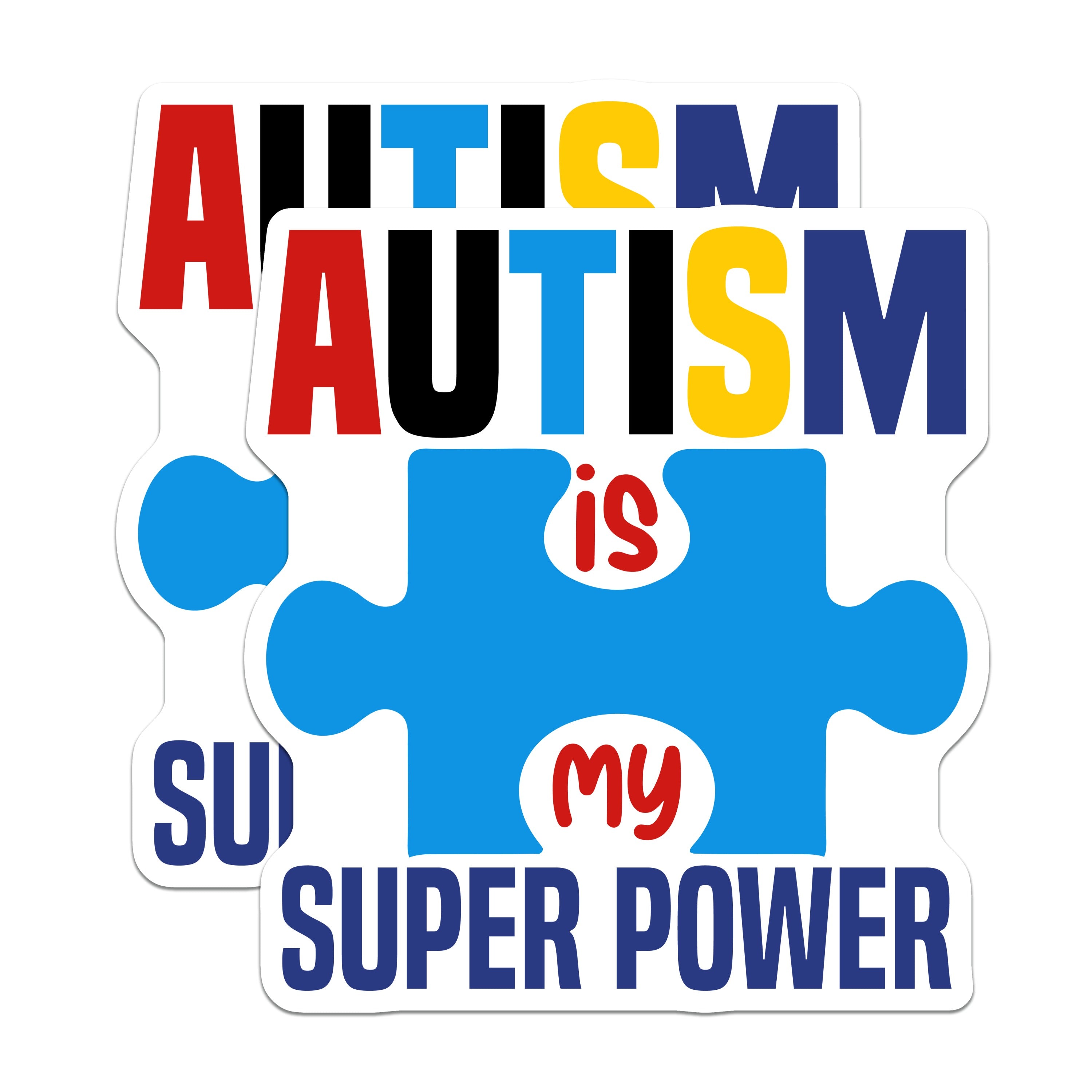 (2 Pack) Autism is My Super Power Magnets - Neurodiversity Pride - Special Needs Awareness Decor - Inspirational Item - 5 Inches On Longest Side - Thick Durable Magnet - Made in USA - MAG37746