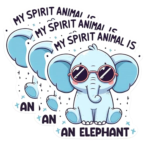 (3 Pack) Spirit Animal Elephant Decals - Cute Animal Decal - Laptop Decals - 3 Inches On Longest Side - Easy Peel & Apply - Made in USA - 3MCS0238