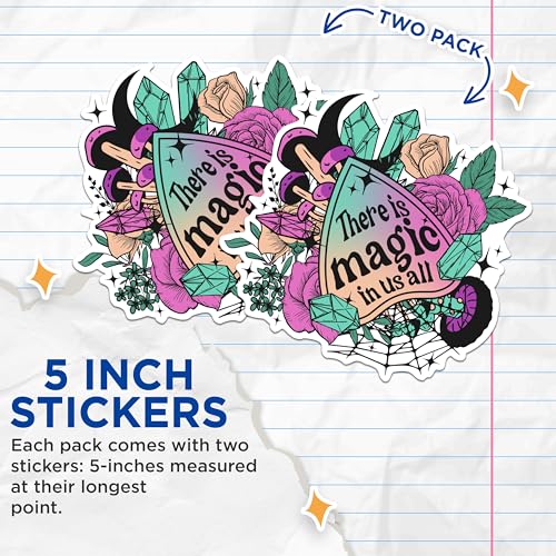 (2 Packs) There is Magic in Us All Stickers - Magical Mystical Metaphysical Decals - 5 Inches On Longest Side - Premium Vinyl Decal - Sticks to Any Smooth Flat Surface - Made in USA - BMCS2539