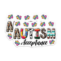 (2 Pack) Autism Acceptance Stickers - Rainbow Puzzle Design - Inspirational Stickers for Awareness - 5" On Longest Side - Sticks to Smooth Flat Surfaces - Made in USA - BMCS9705