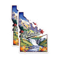 (2 Pack) Idaho Travel Stickers - Scenic State Stickers - Nature Landscape Stickers - 5" On Longest Side - Sticks to Smooth Flat Surfaces - Made in USA - BMCS6310