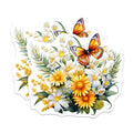 (2 Pack) Butterfly Floral Magnets - Flower Bouquet Magnets - Decorative Fridge Magnets - 5" On Longest Side - Premium Magnet - for Cars, Refrigerators, Toolboxes, Lockers - Made in USA - MAG16338