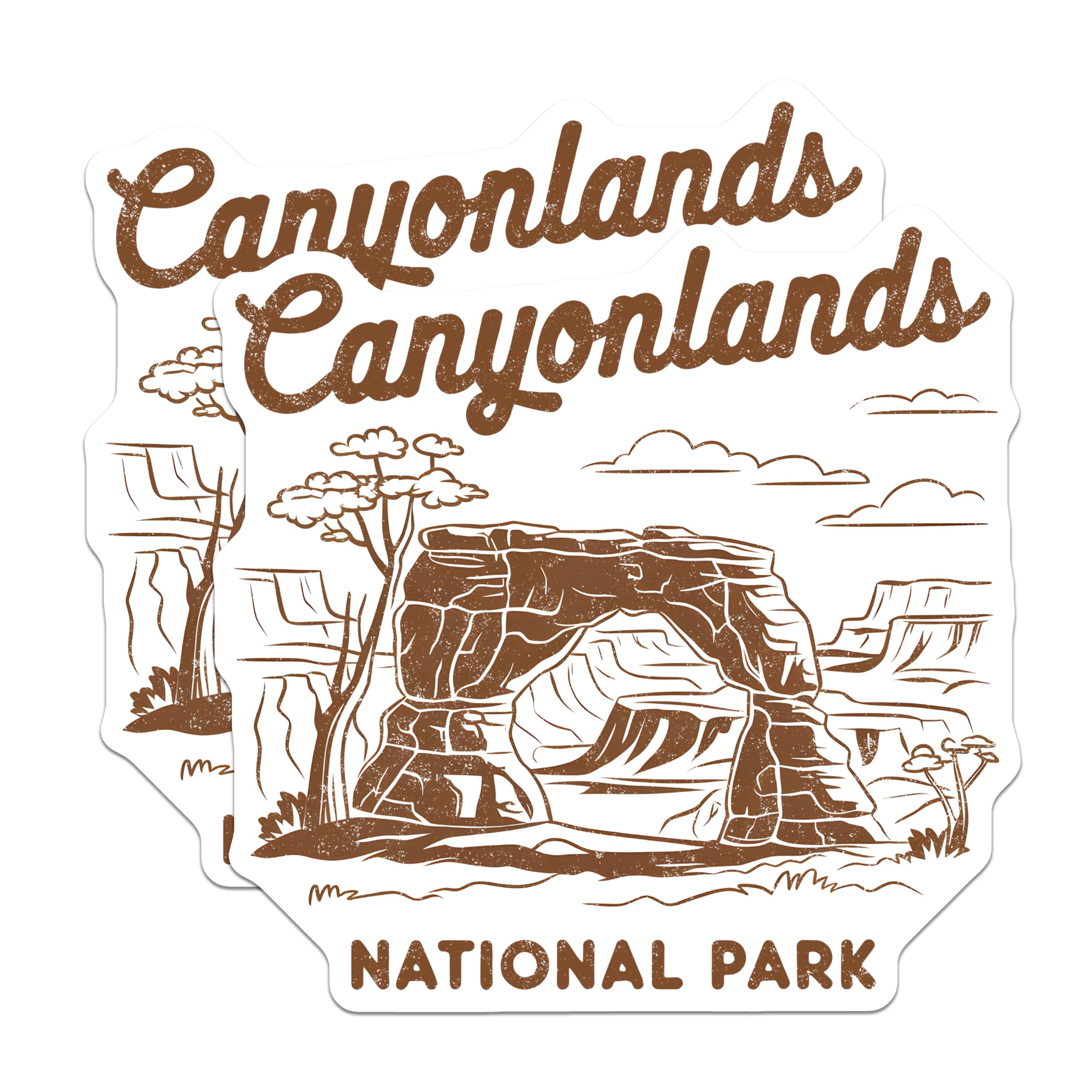 (2 Pack) Canyonlands National Park Magnets - Mesa Arch Scenic Souvenir - Utah Desert Landscape Decor - 5 Inches On Longest Side - Thick Durable Magnet - Made in USA - MAG19047