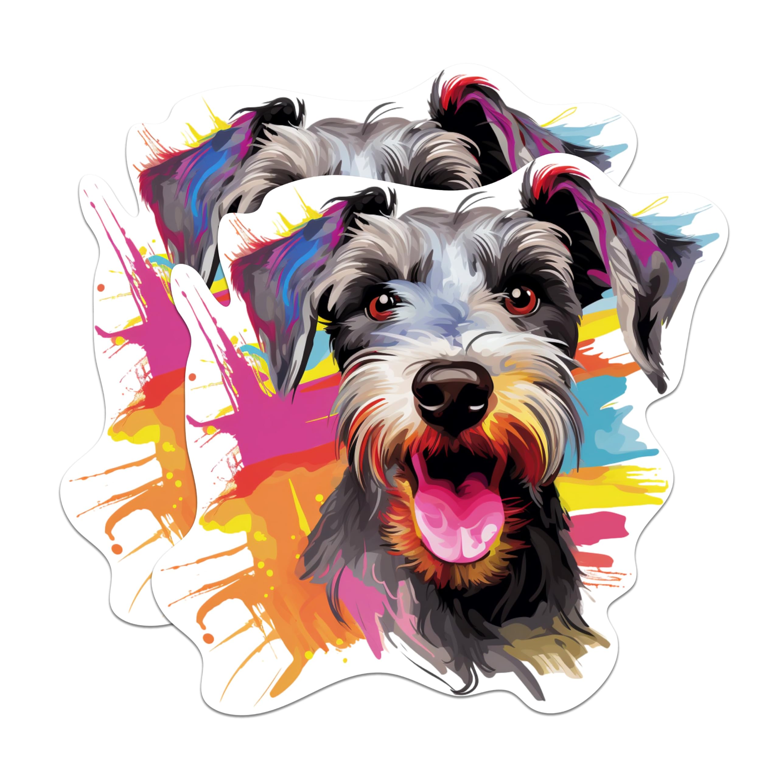 (2 Pack) Miniature Schnauzer Dog Breed Magnets - 5 Inches On Longest Side - Choose from Over 100 Dog Breeds - for Cars, Refrigerators, Toolboxes - Made in USA - MAG1903