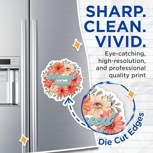 (2 Pack) Blessed Mimi Magnets Magnets - Floral Design - Inspirational Quotes - 5" On Longest Side - Made in USA - Sticks to Refrigerators & Metal Surfaces - MAG8466